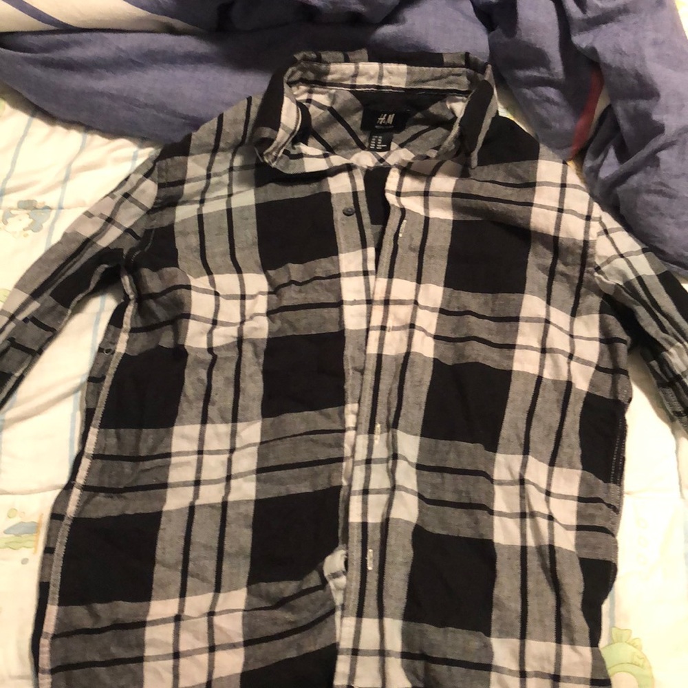 black and white flannel h&m